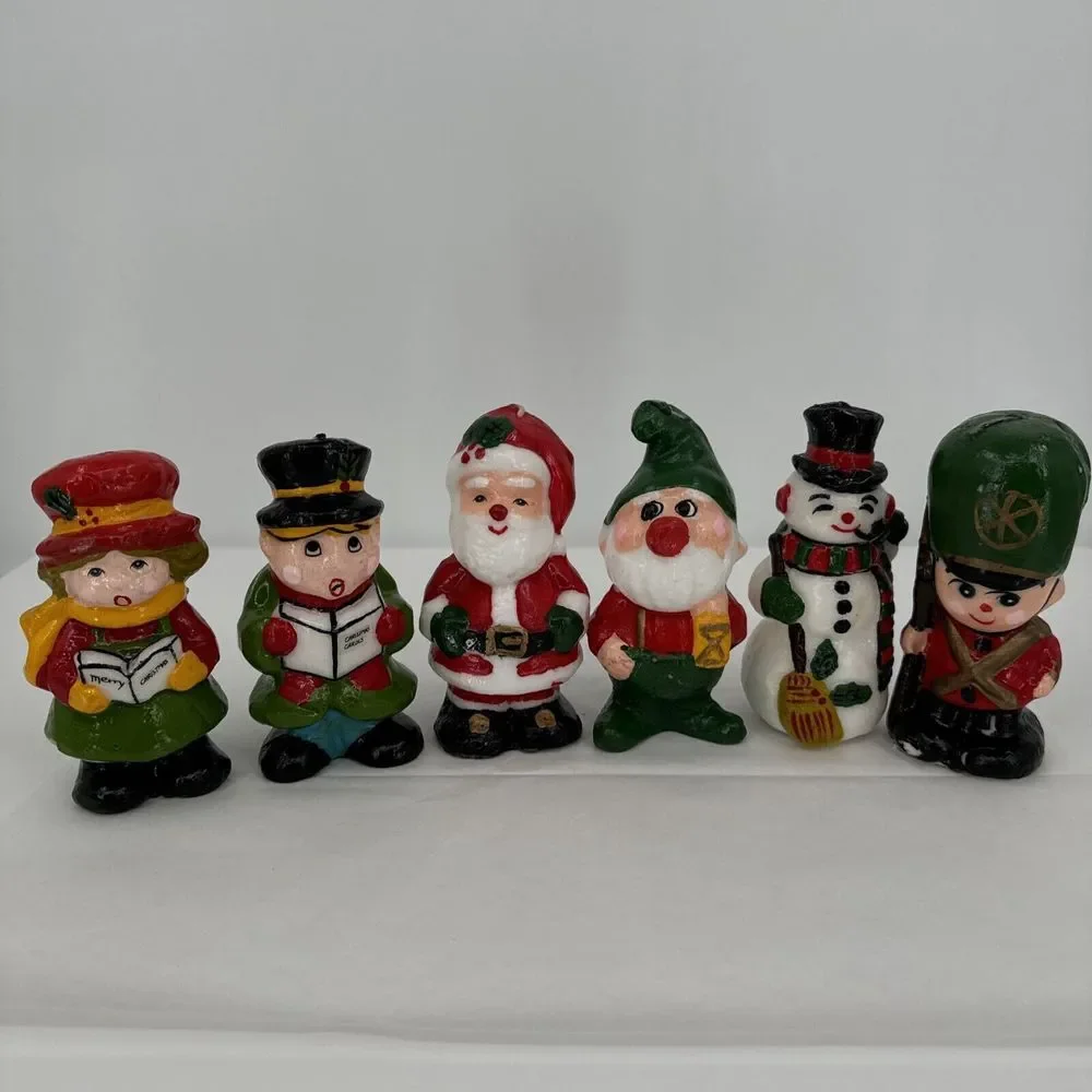 Vintage Interpur Christmas Wax Figural Candles 5
